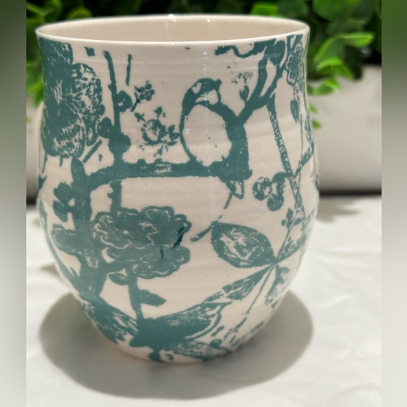 Anthropologie Homegrown Mug Monogram Initial S Blue Green Tea Cup - Picture 5 of 5